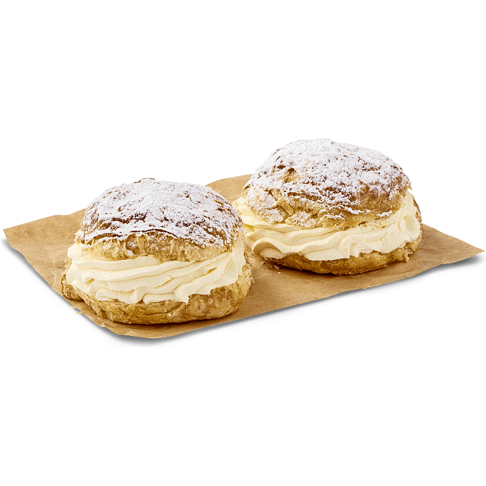 Fastelavnsbolle m. flødecreme - 2 stk