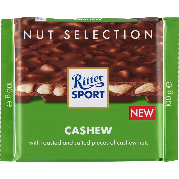 Mælkechokolade m. cashewnødder