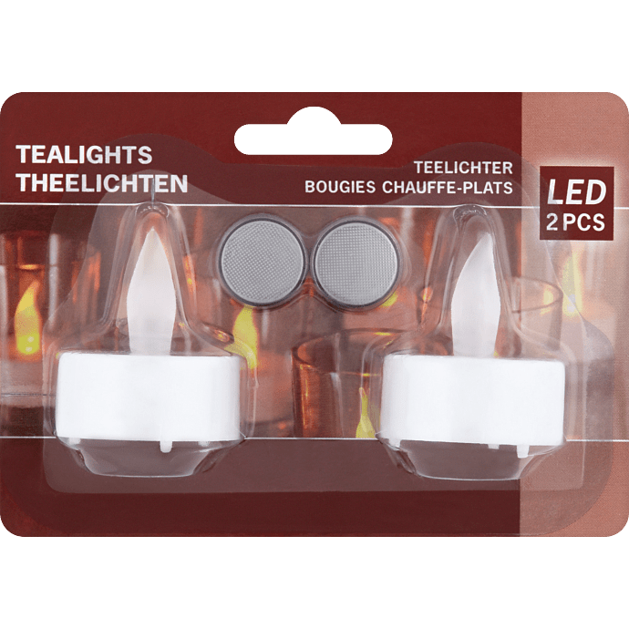 LED fyrfadslys med batteri 2-pak - hvid