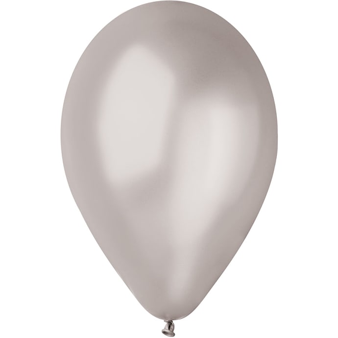 Latexballoner 26 cm 10- pak - metallic sølv