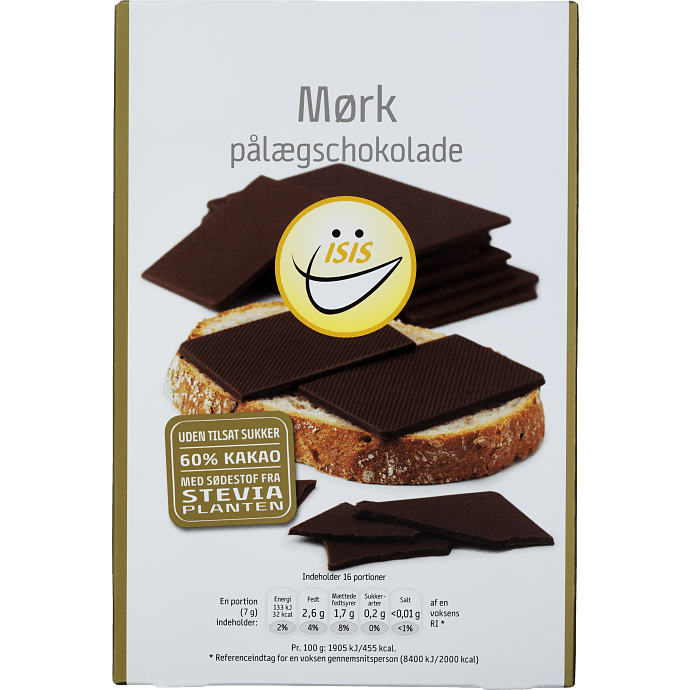 Mørk pålægschokolade 60% kakao u. tilsat sukker