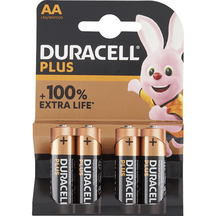Duracell Plus AA batterier 4-pak