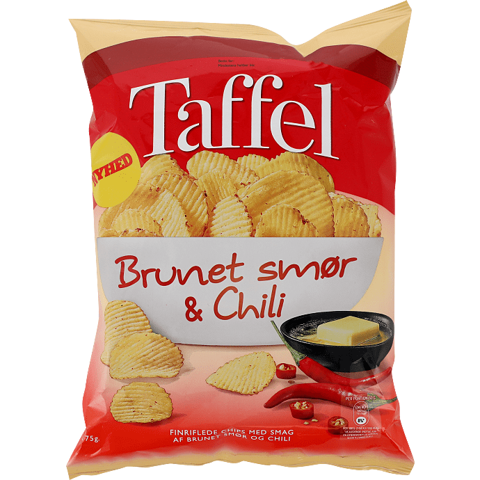 Chips m. brunet smør og chili