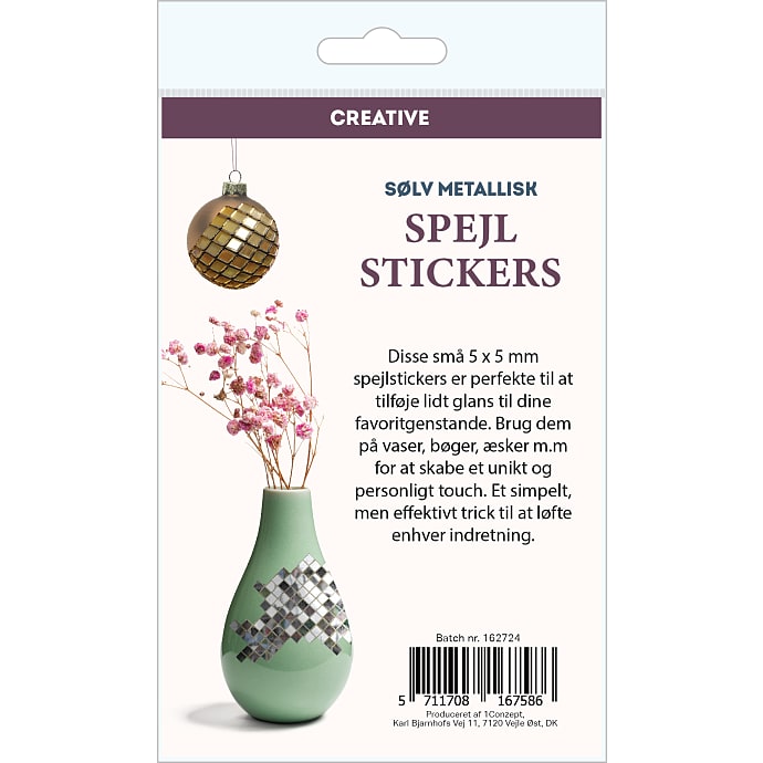 Spejlstickers - sølv