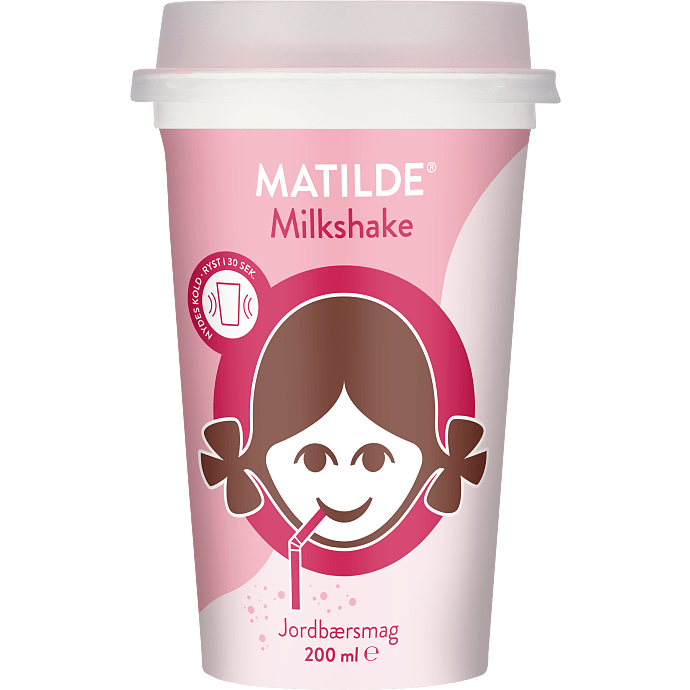Milkshake m. jordbærsmag 1,3% fedt