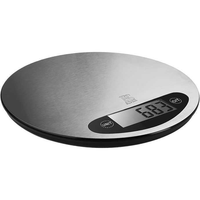 Digital køkkenvægt 5 kg, stål rund