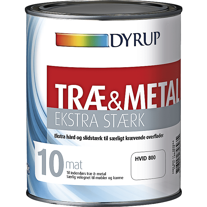 Dyrup træ & metal maling ekstra stærk 1 liter - hvid