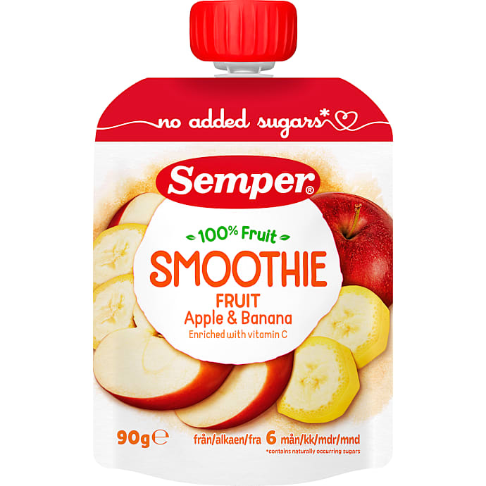 Frugtmos m. æble og banan fra 6 mdr.