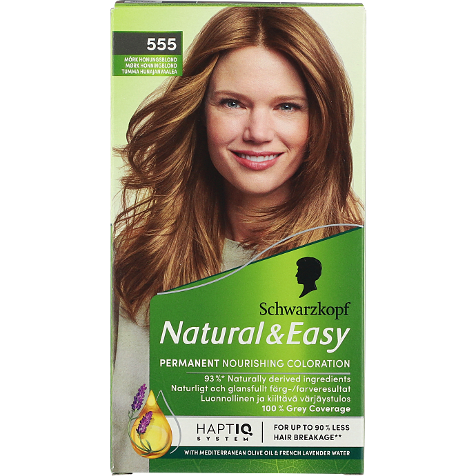 Permanent hårfarve 555 Mørk Honningblond m. olieserum