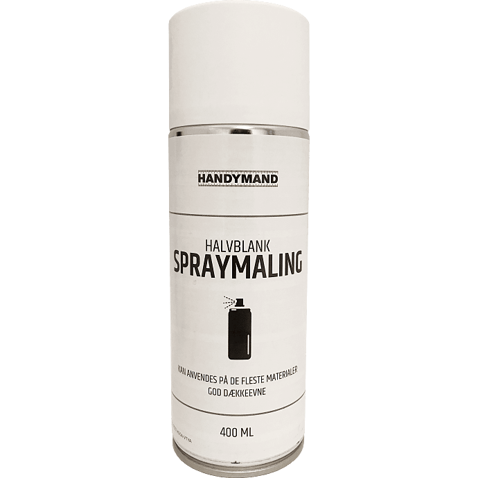 Handymand spraymaling halvblank 0,4 liter - hvid