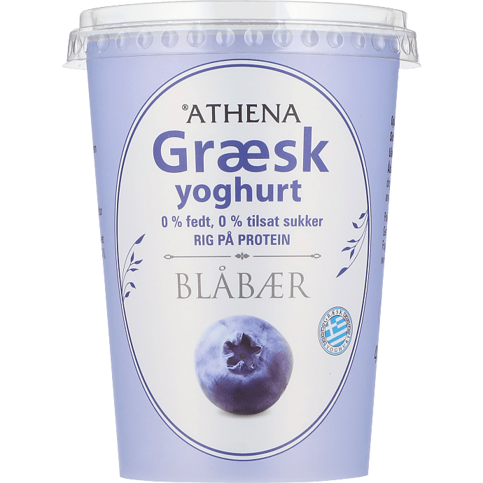 Græsk yoghurt m. blåbær 0% fedt