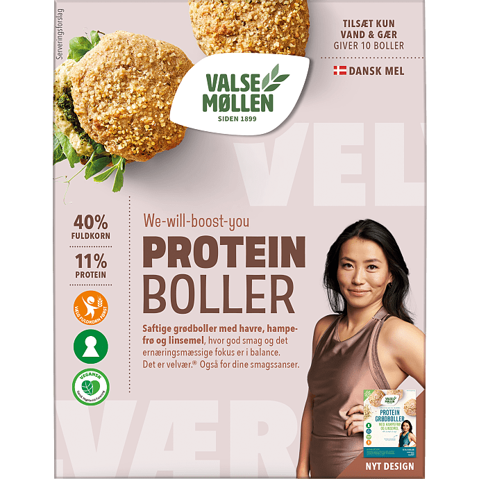 Protein grødboller m. hampefrø og linsemel