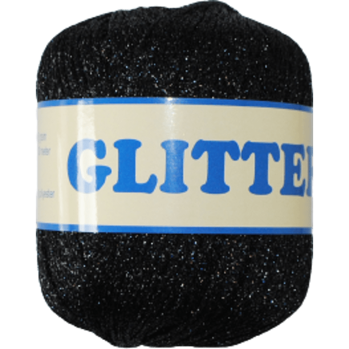 Lurex Glitter garn 25g 160m - Sort 27