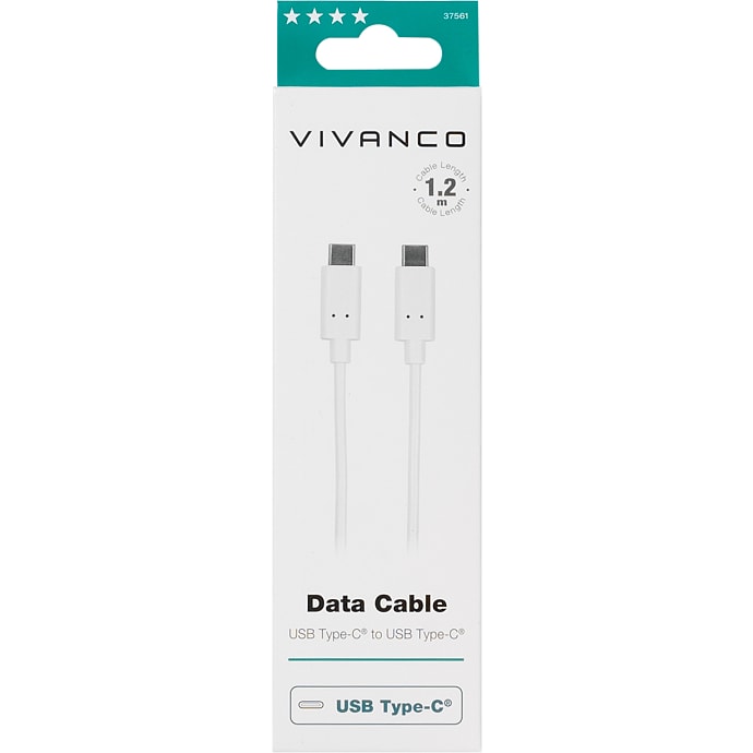 Vivanco USB-C to USB-C 2.0 cable 1.2m - hvid