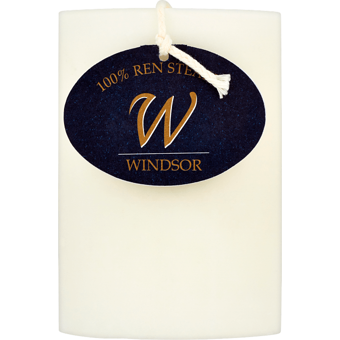 Windsor bloklys ren stearin 7x10 cm - hvid