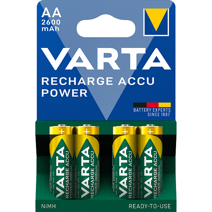 Varta Recharge Accu Power 4-pak AA 2600mAh genopladelige batterier
