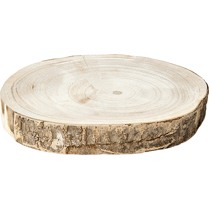 Træfad med bark 21x21x3,5 cm