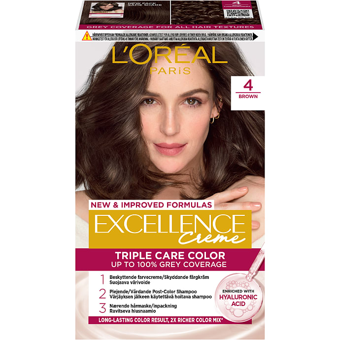 Permanent hårfarve 4 Brown m. pro-keratin, ceramid og kollagen