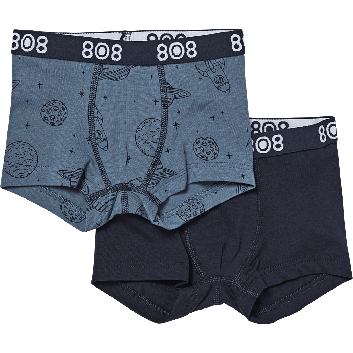 808 børne 2-pak boxershorts str. 6 år - blå