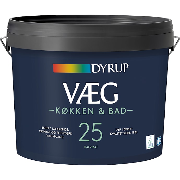 Dyrup vægmaling køkken & bad 4,5 liter - Hvid