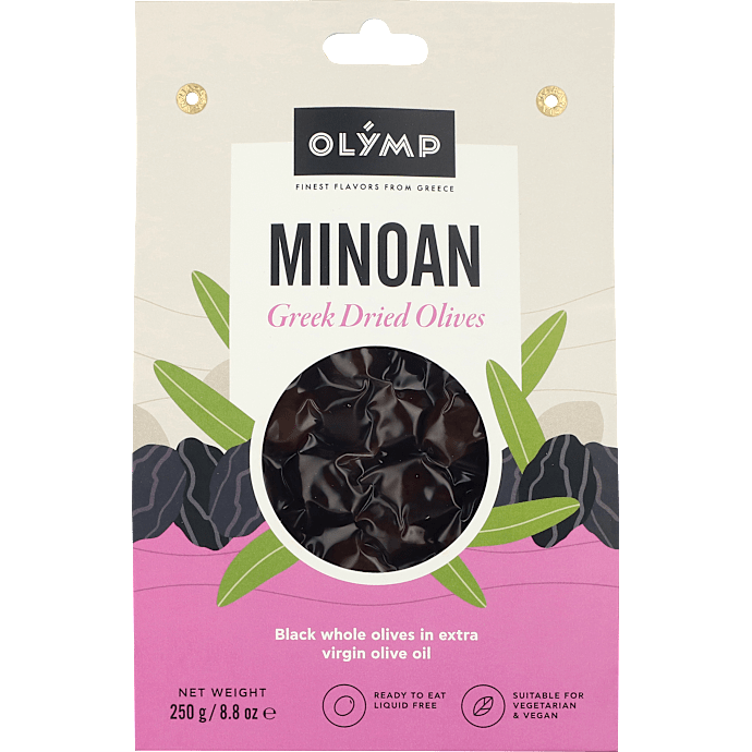 Tørrede sorte oliven m. sten