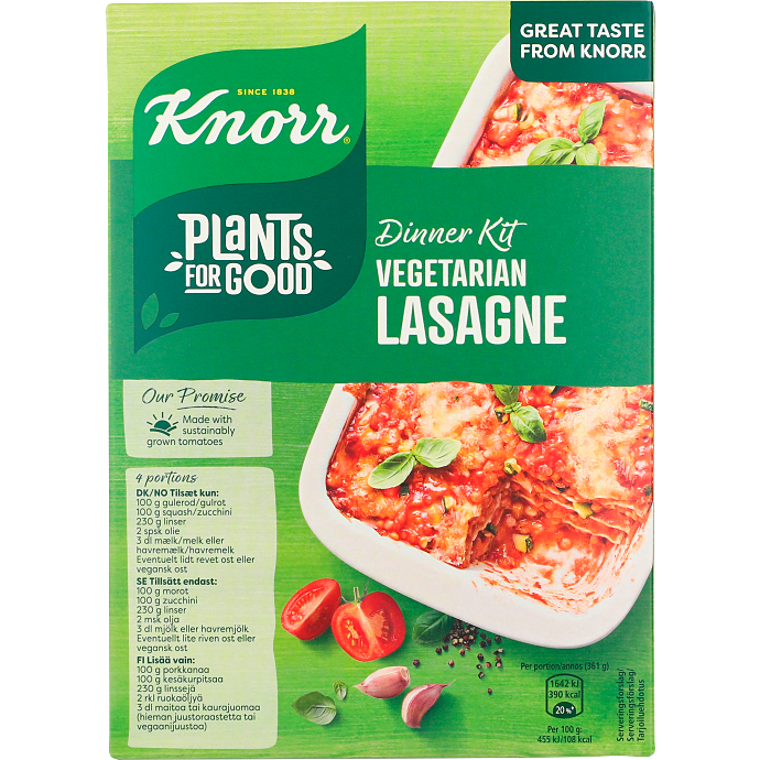 Plantebaseret Lasagne dinner kit