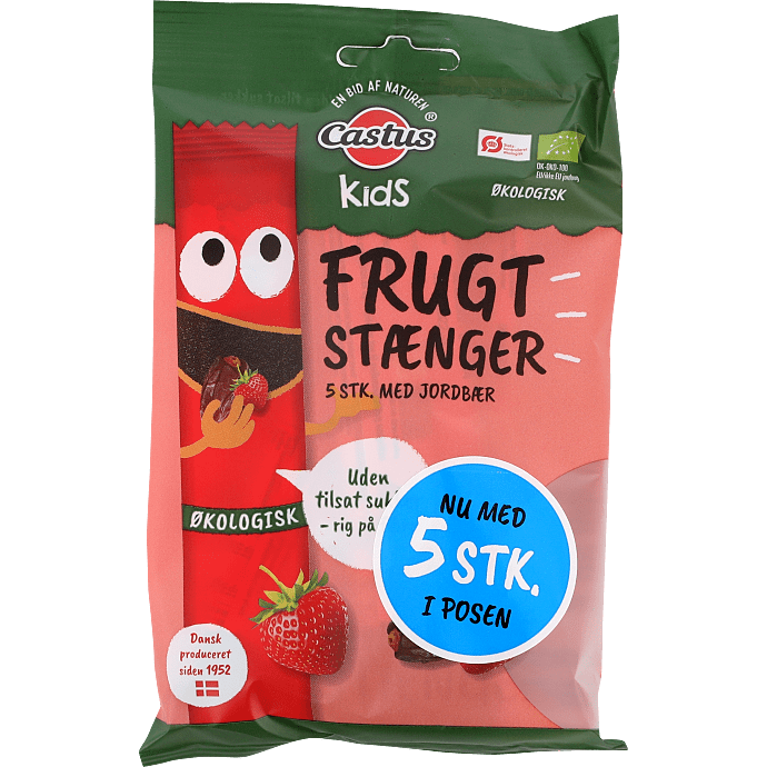 Frugtstænger m. jordbær øko