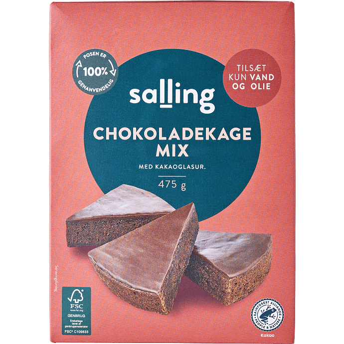 Chokoladekage m. glasur