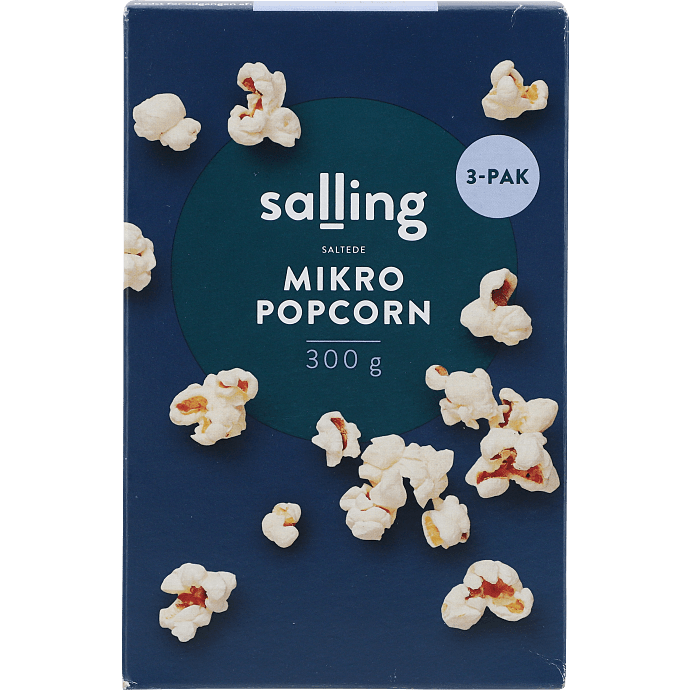 Popcorn m. salt til mikrobølgeovn