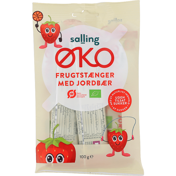 Frugtstænger m. jordbær øko