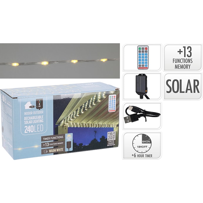 Laure solar LED lyskæde - hvid