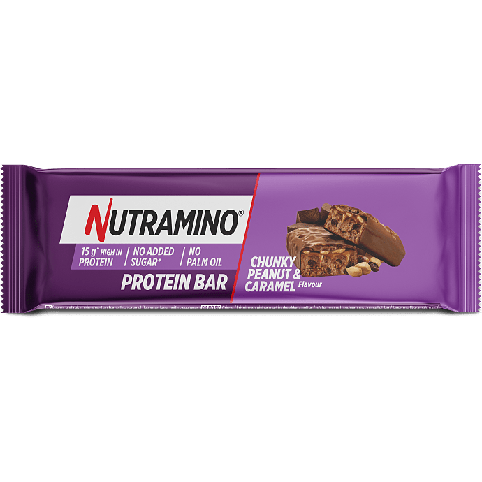 Proteinbar m. karamel og peanuts