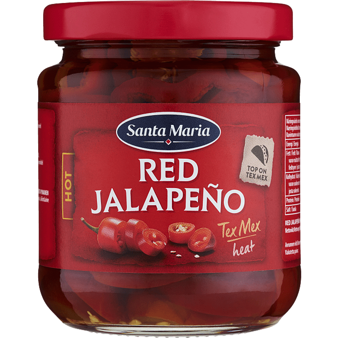 Røde jalapeños stærke