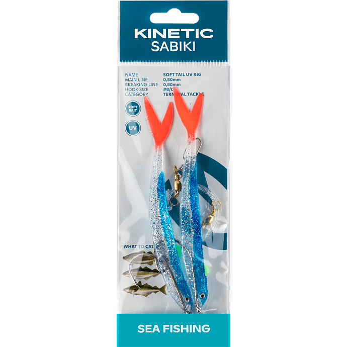 Kinetic Sabiki Soft Tail UV forfang