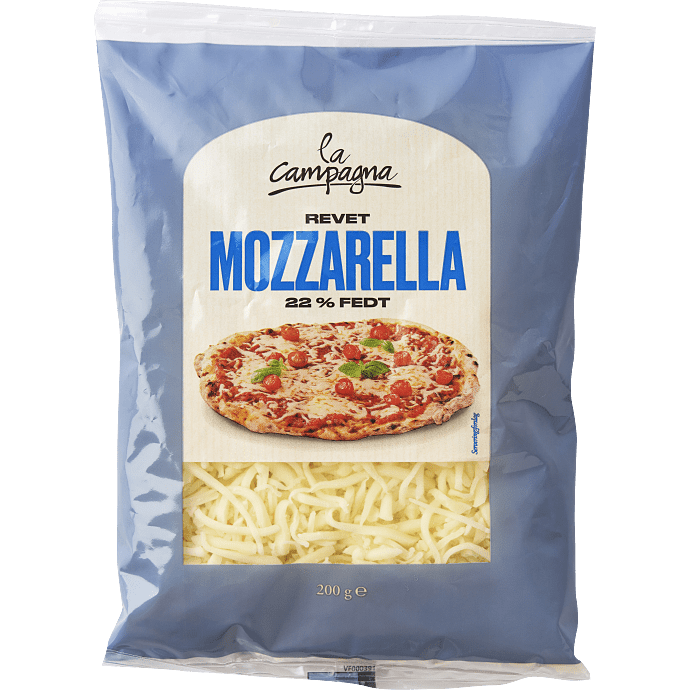 Revet mozarella ost