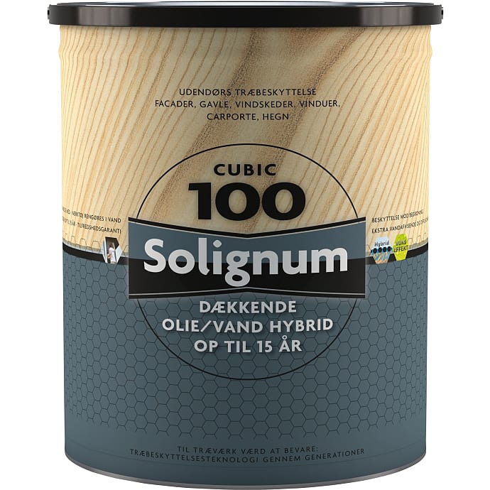 Solignum Cubic 100 dækkende træbeskyttelse 5 liter - kalkhvid
