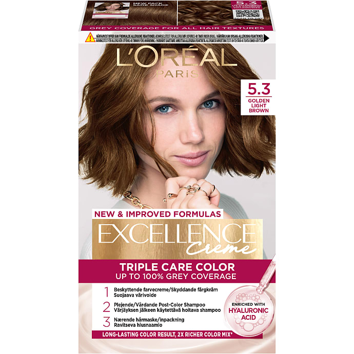 Permanent hårfarve 5.3 Golden Light Brown m. pro-keratin,ceramid og ionene G