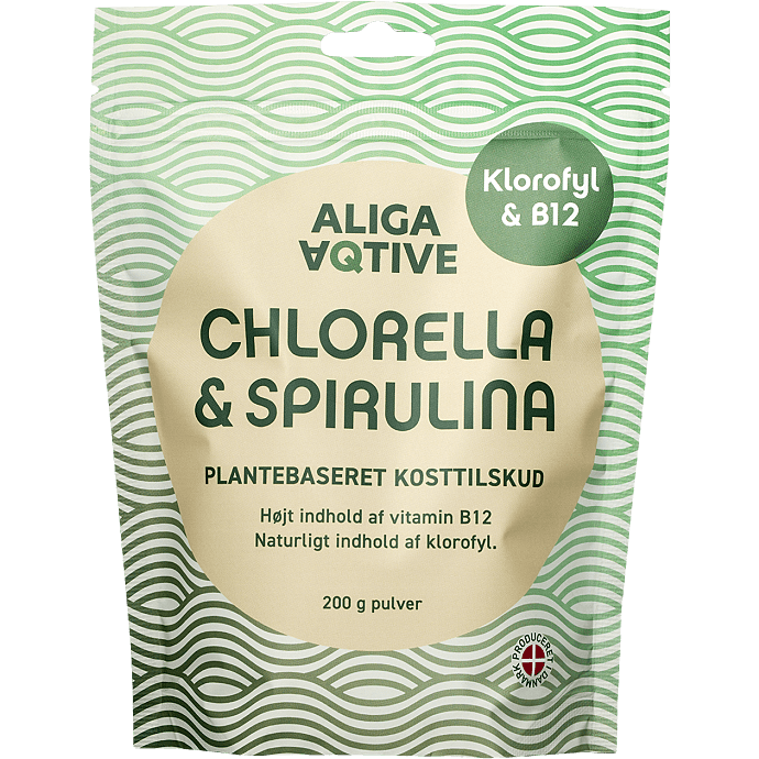 Chlorella- og spirulinapulver