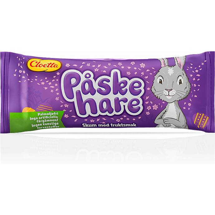 Påskehare af skum m. frugtsmag