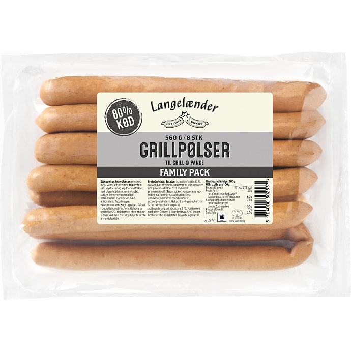 Grillpølser 80% kød