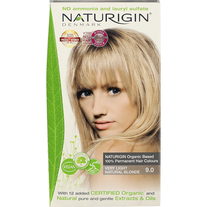 Permanent hårfarve 9.0 Very Light Natural Blonde m. naturlige olier u. ammoniak
