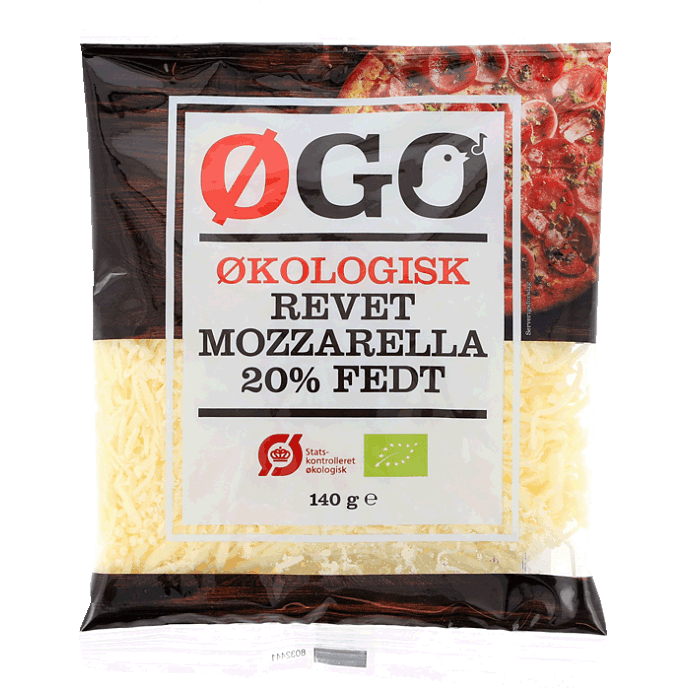 Revet mozzarella ost 20% fedt øko