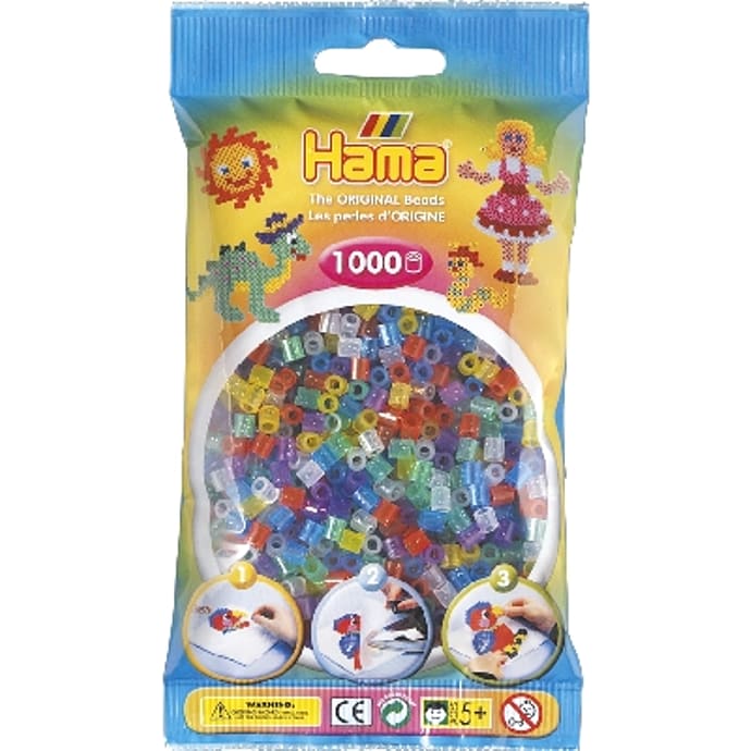 Hama rørperler - blandede transparente