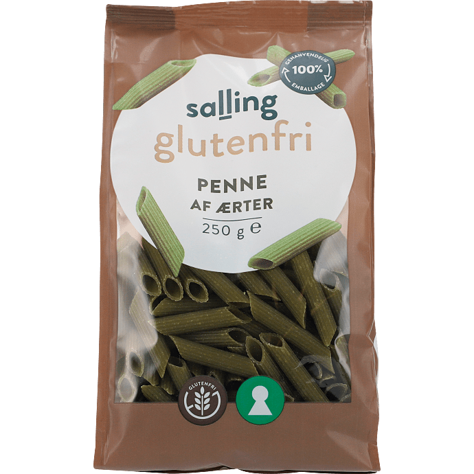 Penne af ærter glutenfri