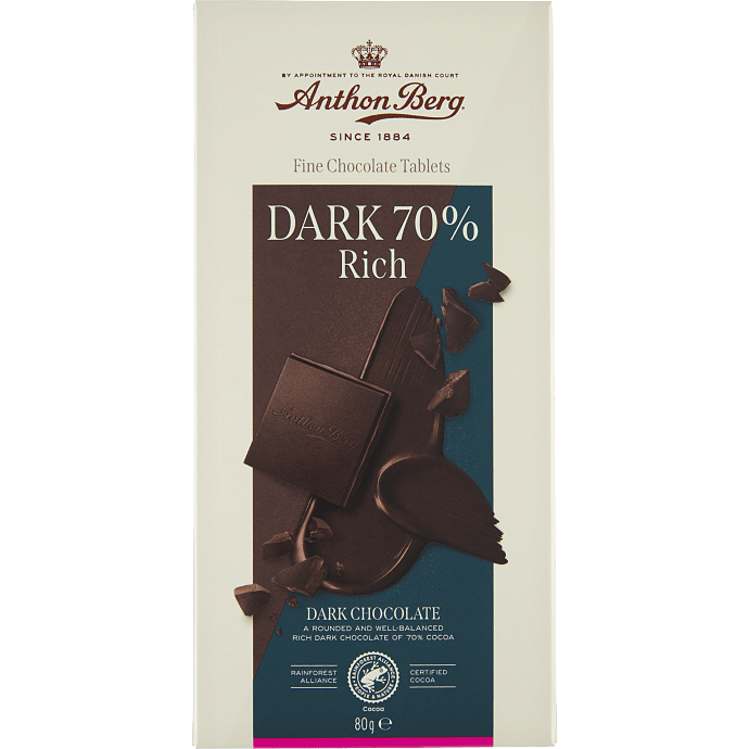 Mørk chokolade 70 % kakao