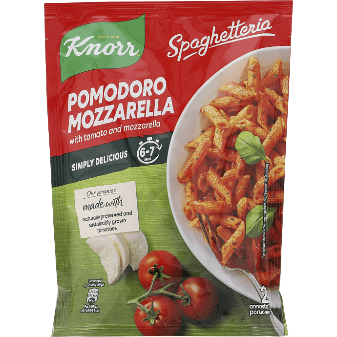 Pasta m. tomat og mozzarella
