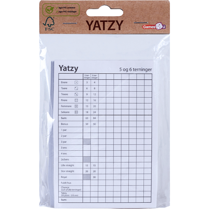Yatzy blokke - 3 stk.