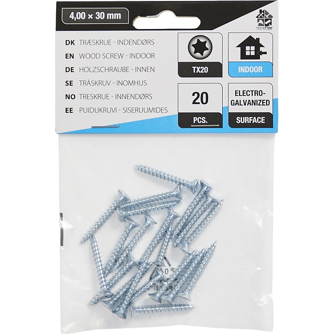 HomeFixer skruer 4.0x30 mm 20 stk