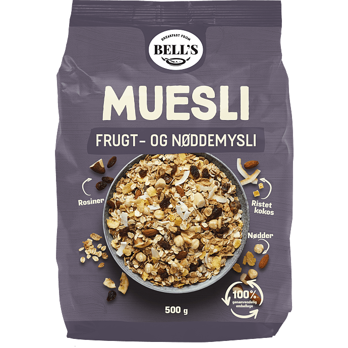 Müsli m. rosin, dadler og kokos