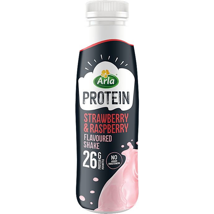 Protein mælkedrik m. jordbær og hindbær laktosefri